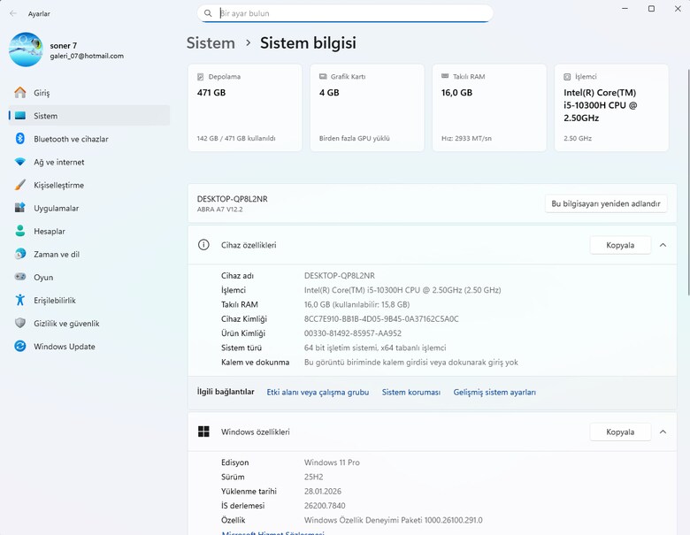 MONSTER laptop Core i5-10300H CPU @ 2.50GHz (2.50 GHz) 16 gb ram - Görsel 7