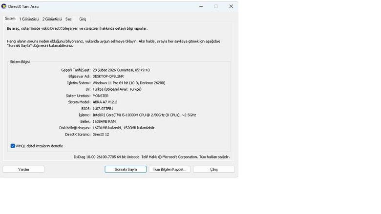 MONSTER laptop Core i5-10300H CPU @ 2.50GHz (2.50 GHz) 16 gb ram - Görsel 8